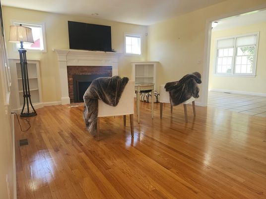 Fireplace, Interior, Wood Texture Flooring