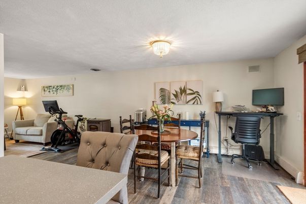 Dining room, Fitness Equipment, Interior, Wood Texture Flooring
