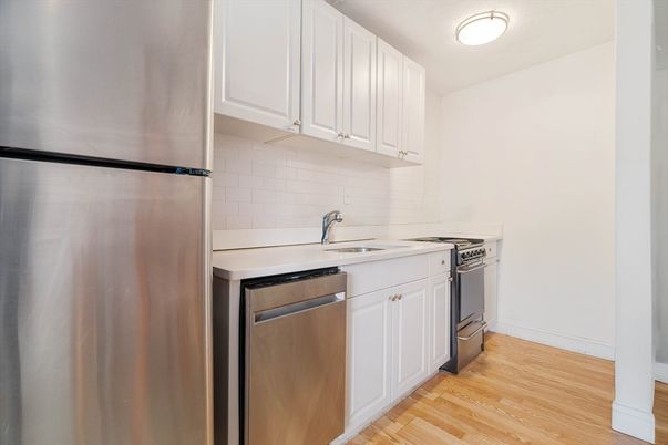 Interior, Kitchen, Stainless Steel Appliances, Wood Texture Flooring