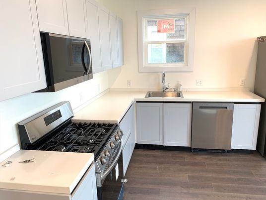 Interior, Kitchen, Stainless Steel Appliances, Wood Texture Flooring