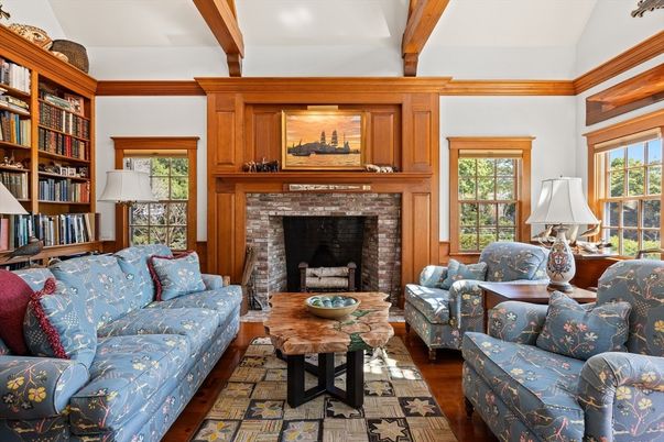 Fireplace, Interior, Living room, Wooden Beams, Wood Texture Flooring