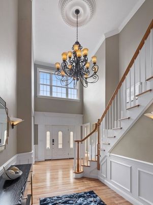 Chandelier, Interior, Wood Texture Flooring