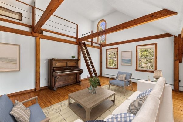 Interior, Living room, Piano, Wooden Beams, Wood Texture Flooring