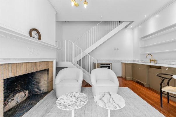 Fireplace, Interior, Recessed Lighting, Wood Texture Flooring