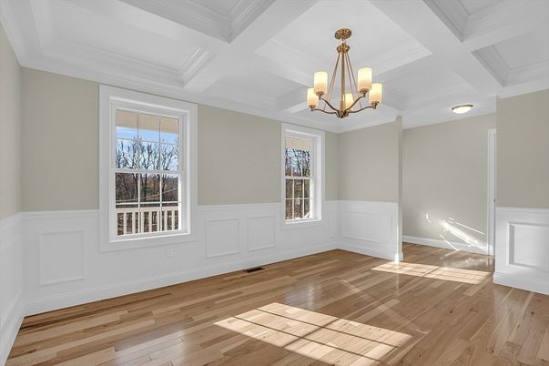 Chandelier, Empty room, Interior, Wood Texture Flooring