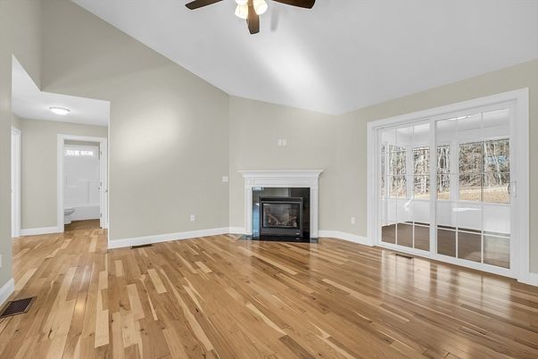Empty room, Fireplace, Interior, Wood Texture Flooring