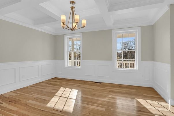 Chandelier, Empty room, Interior, Wood Texture Flooring