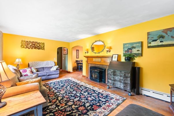 Fireplace, Interior, Living room, Wood Texture Flooring