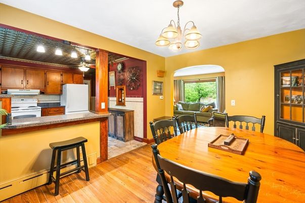 Chandelier, Dining room, Interior, Kitchen, Wood Texture Flooring