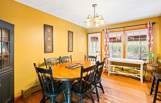 Chandelier, Dining room, Interior, Wood Texture Flooring
