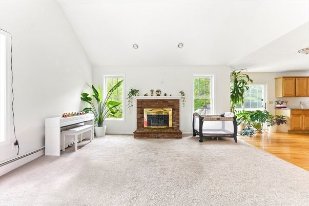 Fireplace, Interior, Piano, Wood Texture Flooring