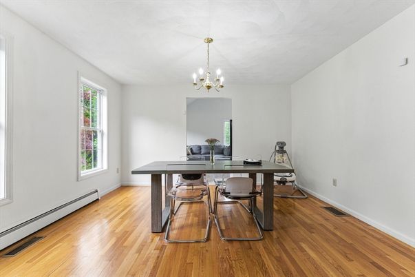 Chandelier, Dining room, Interior, Wood Texture Flooring