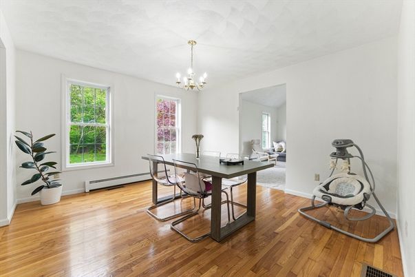 Chandelier, Home Office, Interior, Wood Texture Flooring