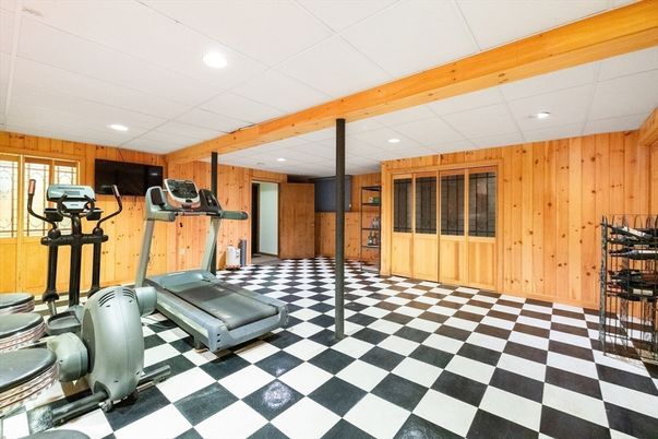 Fitness Equipment, Interior, Recessed Lighting, Wooden Walls