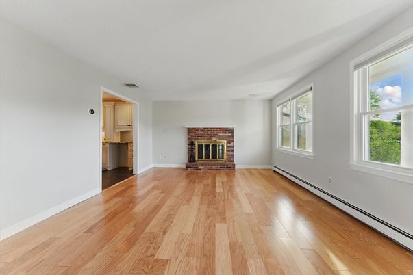 Empty room, Fireplace, Interior, Wood Texture Flooring