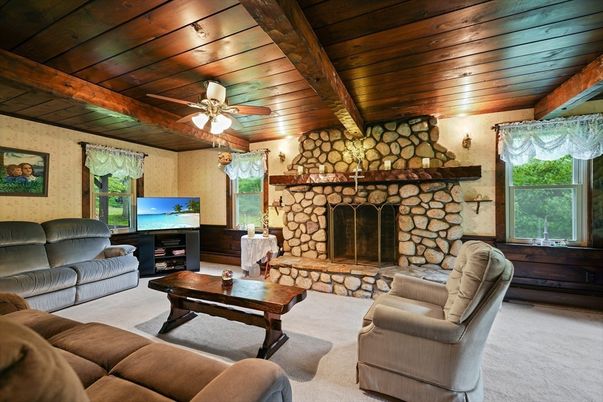 Fireplace, Interior, Living room, Stone Walls, Wooden Beams, Wooden Ceilings
