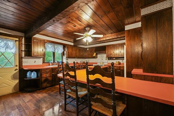 Dining room, Interior, Kitchen, Wooden Ceilings, Wood Texture Flooring, Wooden Walls