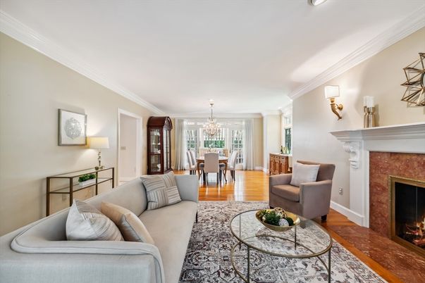 Chandelier, Dining room, Fireplace, Interior, Living room, Wood Texture Flooring