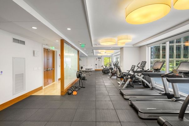 Fitness Equipment, Gym, Interior, Recessed Lighting