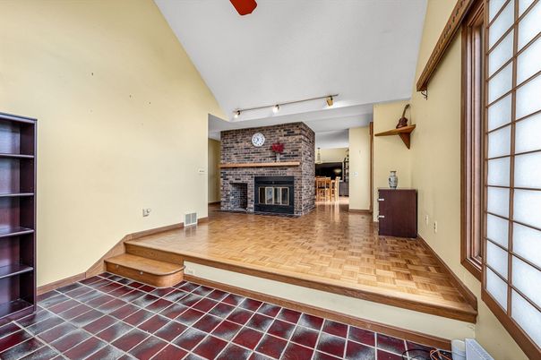 Fireplace, Interior, Stone Walls, Wood Texture Flooring