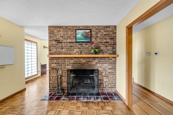 Fireplace, Interior, Stone Walls, Wood Texture Flooring
