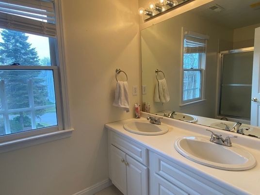 Bathroom, Dual Sink Vanities, Glass Shower, Interior