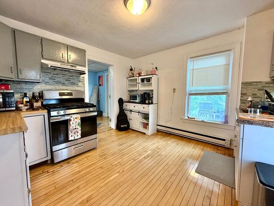 Interior, Kitchen, Stainless Steel Appliances, Wood Texture Flooring