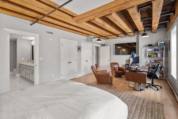 Bedroom, Home Office, Interior, Wooden Beams, Wooden Ceilings, Wood Texture Flooring