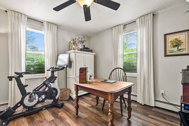 Fitness Equipment, Home Office, Interior, Wood Texture Flooring