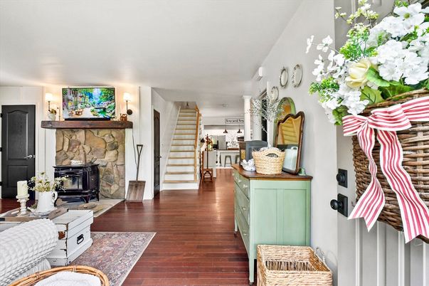 Fireplace, Interior, Wood Texture Flooring