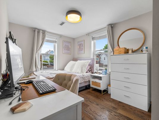 Bedroom, Home Office, Interior, Wood Texture Flooring