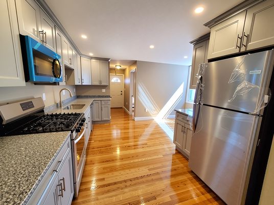 Interior, Kitchen, Recessed Lighting, Wood Texture Flooring