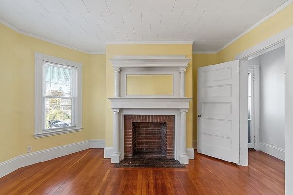 Fireplace, Interior, Wood Texture Flooring