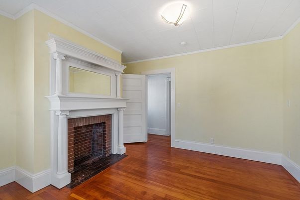 Empty room, Fireplace, Interior, Wood Texture Flooring