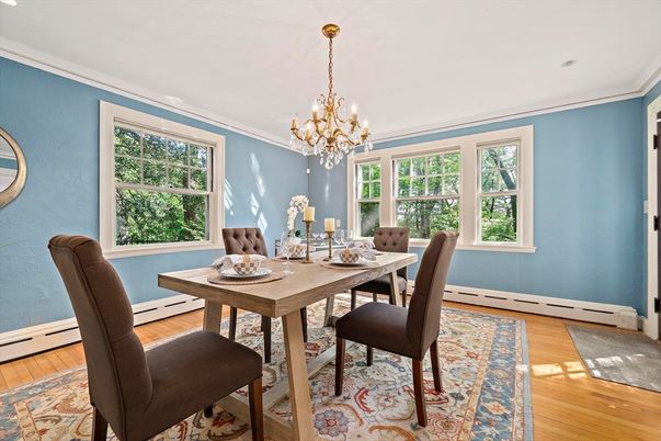 Chandelier, Dining room, Interior, Wood Texture Flooring