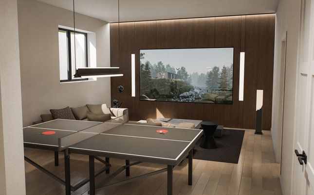 Game Room, Interior, Pendant Lights, Wood Texture Flooring