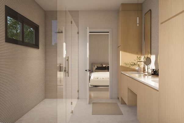 Bathroom, Bedroom, Glass Shower, Interior