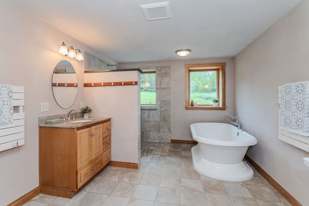 Bathroom, Dual Sink Vanities, Free Standing Baths, Interior