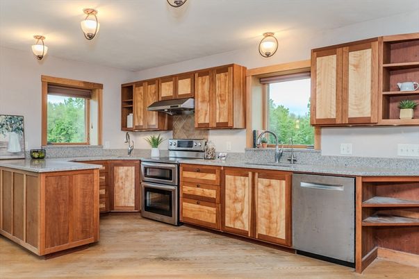 Interior, Kitchen, Stainless Steel Appliances, Wood Texture Flooring