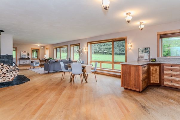 Dining room, Interior, Wood Texture Flooring