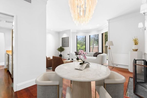 Chandelier, Dining room, Interior, Living room, Recessed Lighting, Wood Texture Flooring