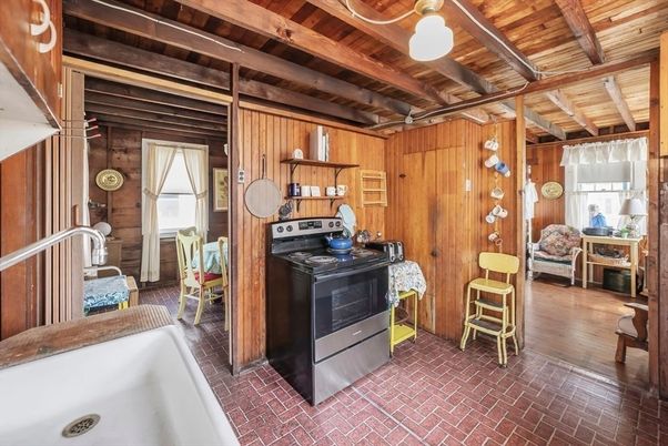 Interior, Kitchen, Wooden Beams, Wooden Ceilings, Wood Texture Flooring, Wooden Walls