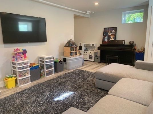 Interior, Living room, Piano, Recessed Lighting, Wood Texture Flooring