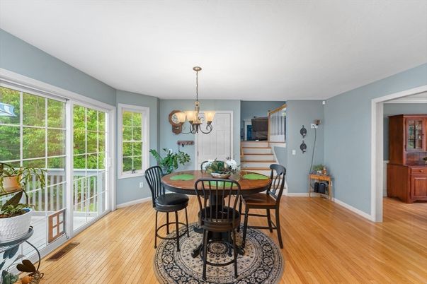 Chandelier, Dining room, Interior, Wood Texture Flooring