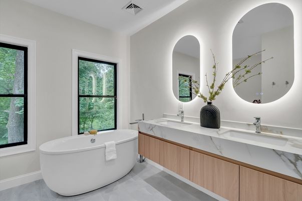 Bathroom, Dual Sink Vanities, Free Standing Baths, Interior