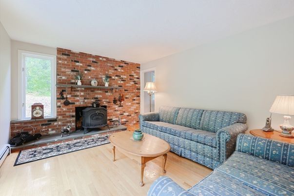 Fireplace, Interior, Living room, Stone Walls, Wood Texture Flooring