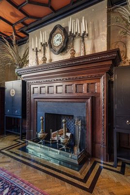 Fireplace, Interior, Wood Texture Flooring