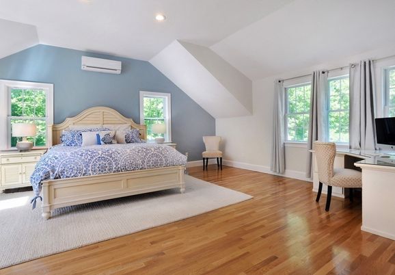 Bedroom, Home Office, Interior, Recessed Lighting, Wood Texture Flooring