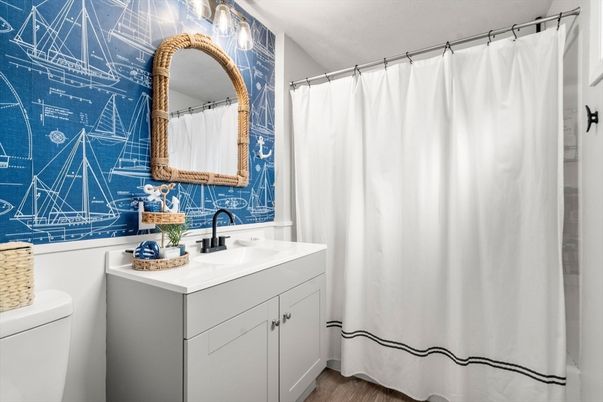 Bathroom, Interior, Wood Texture Flooring