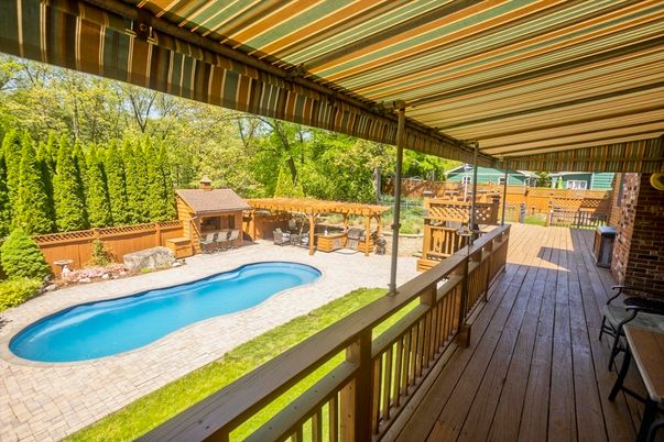Exterior, Pool, Wood Texture Flooring